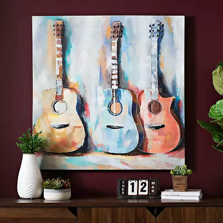Canvas Art-Kirklands Home Colorful Guitars Canvas Art Print Multi