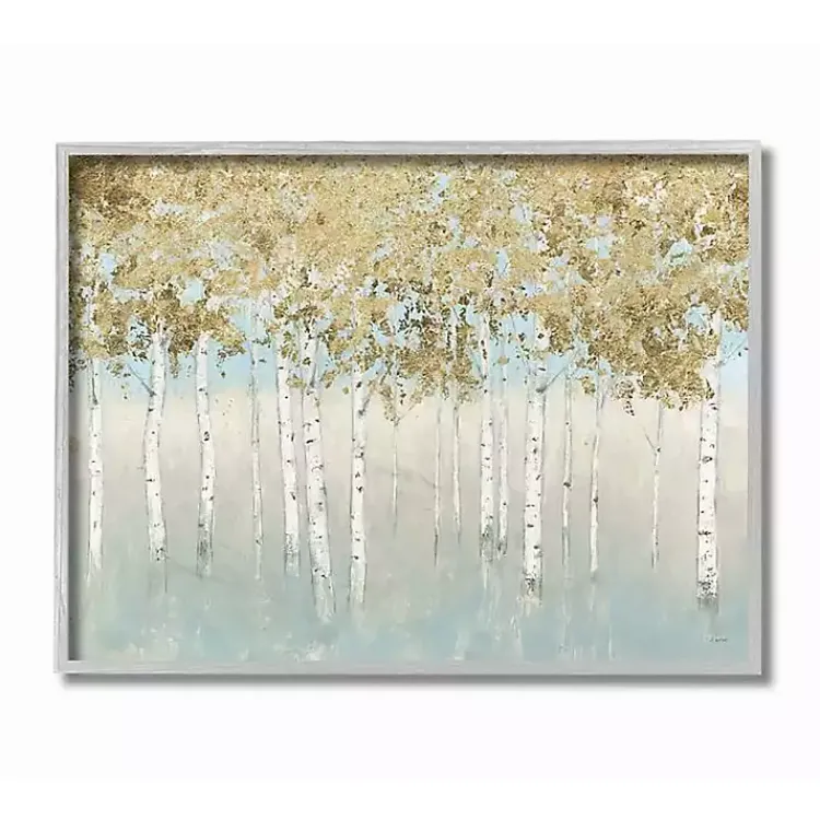 Framed Art-Kirklands Home Gray and Gold Tree Framed Art Print