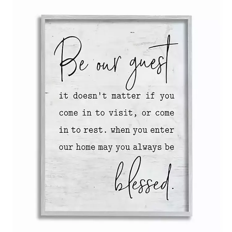 Wall Quotes & Signs-Kirklands Home Be Our Guest Framed Wall Plaque White