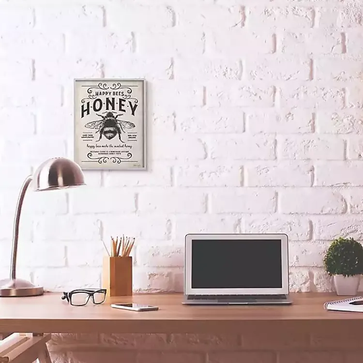 Wall Quotes & Signs-Kirklands Home Vintage Honey Bee Framed Wall Plaque Ivory