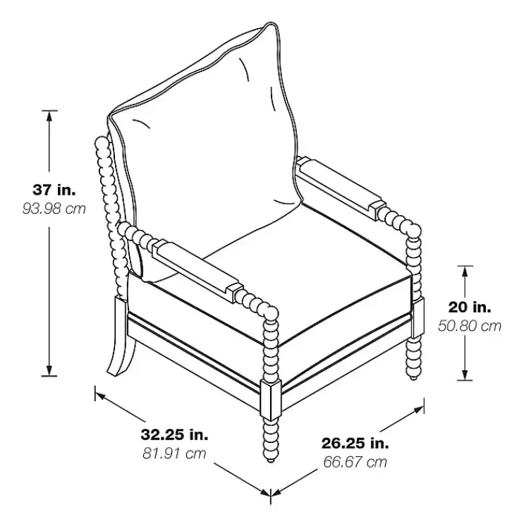 Accent Chairs-Kirklands Home Aegean Liam Turned Leg Accent Chair Blue