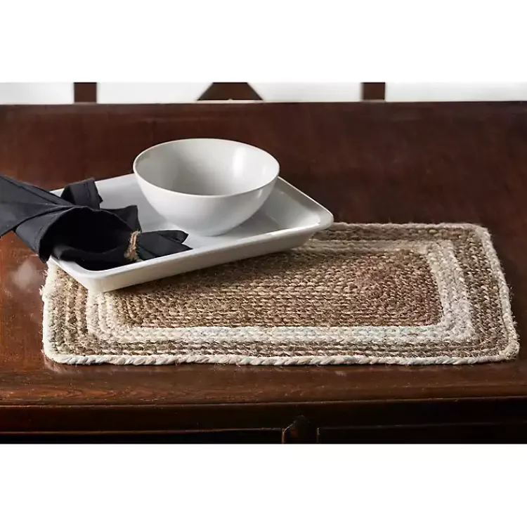 Table Linens-Kirklands Home Bleached Border Jute Placemats