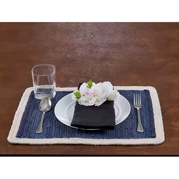 Table Linens-Kirklands Home Indigo Solid Placemats, Set of 4 Blue