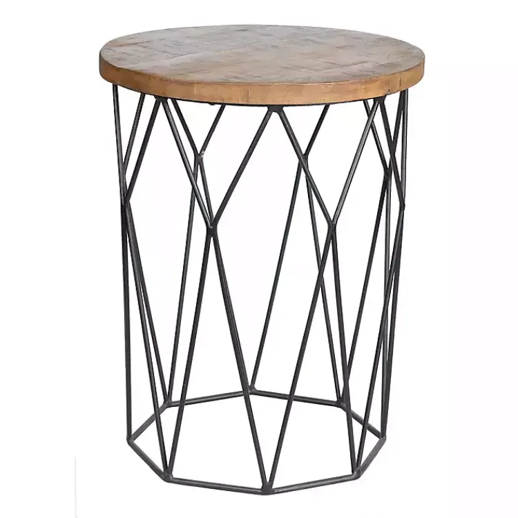 Accent & End Tables-Kirklands Home Wooden Top Geometric Chadwick Accent Table