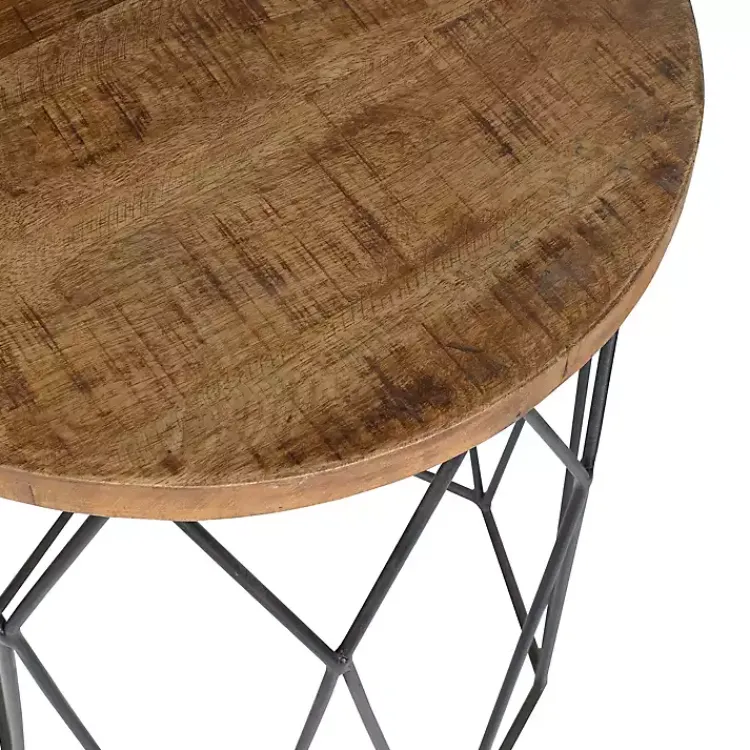 Accent & End Tables-Kirklands Home Wooden Top Geometric Chadwick Accent Table