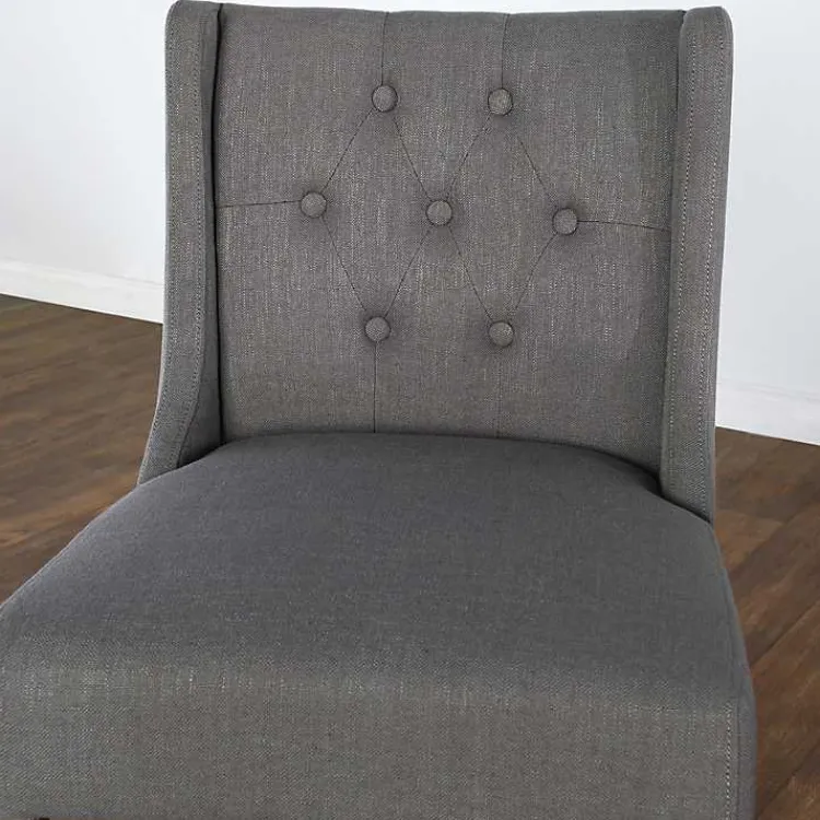 Bar Stools & Counter Height Stools-Kirklands Home Button Tufted Kia Barstool Gray