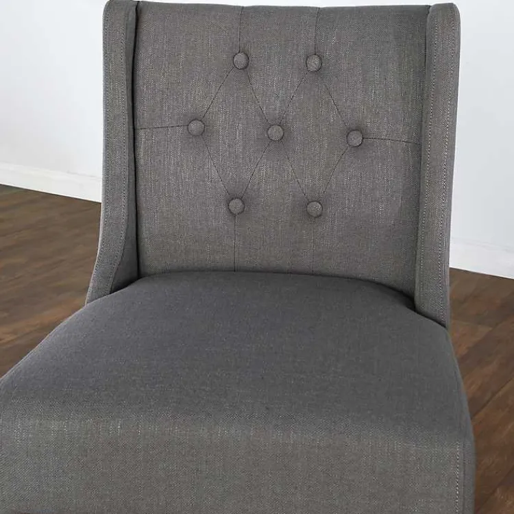 Bar Stools & Counter Height Stools-Kirklands Home Button Tufted Kia Counter Stool Gray