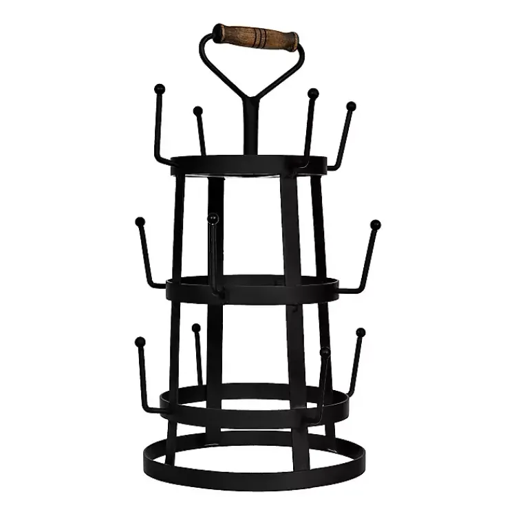 Kitchen Accessories-Kirklands Home Bronze Metal Mug Holder with Wooden Handle Brown