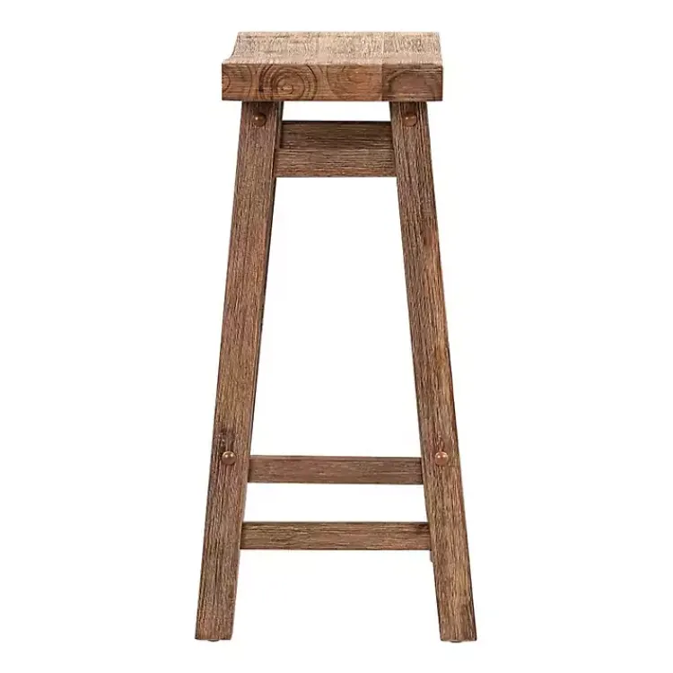 Bar Stools & Counter Height Stools-Kirklands Home Wooden Saddle Seat Counter Stool Brown
