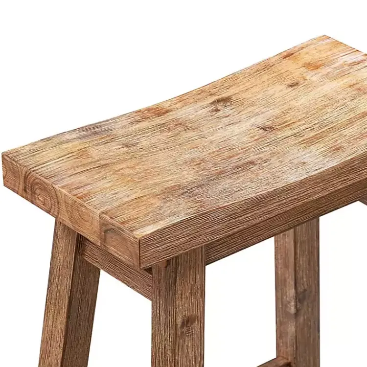 Bar Stools & Counter Height Stools-Kirklands Home Wooden Saddle Seat Counter Stool Brown