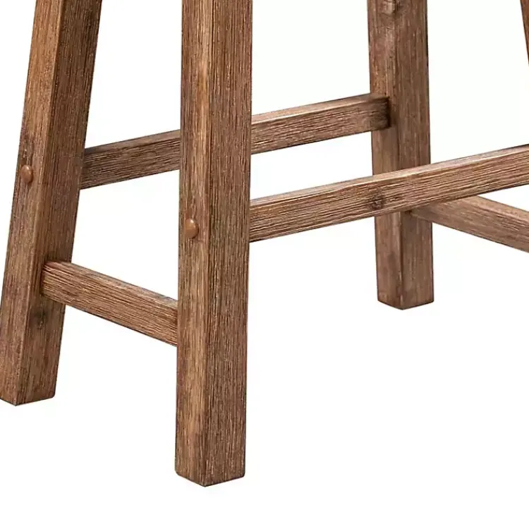 Bar Stools & Counter Height Stools-Kirklands Home Wooden Saddle Seat Counter Stool Brown