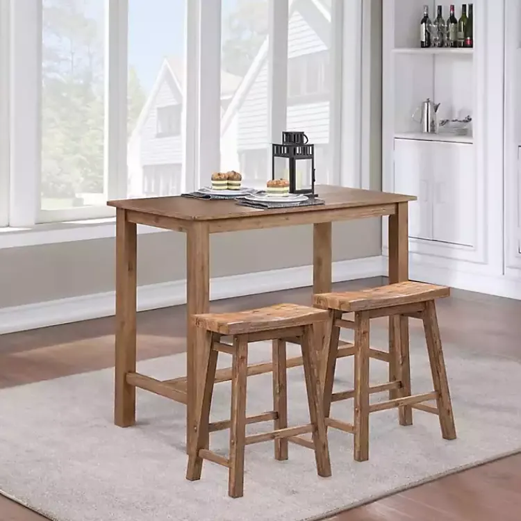 Bar Stools & Counter Height Stools-Kirklands Home Wooden Saddle Seat Counter Stool Brown