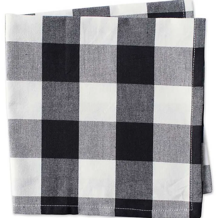 Table Linens-Kirklands Home and White Buffalo Check Napkins, Set of 6 Black