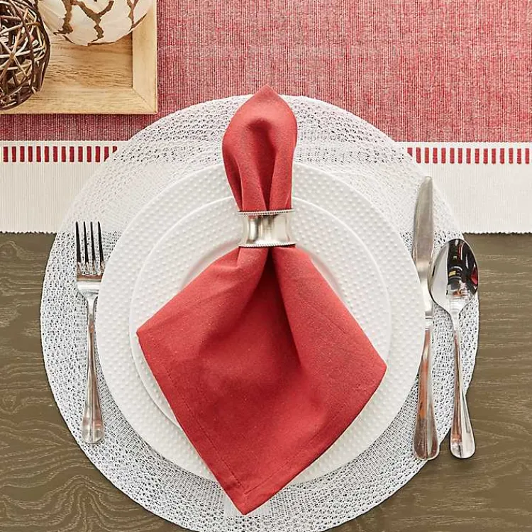 Table Linens-Kirklands Home Woven Round Placemats, Set of 6 White