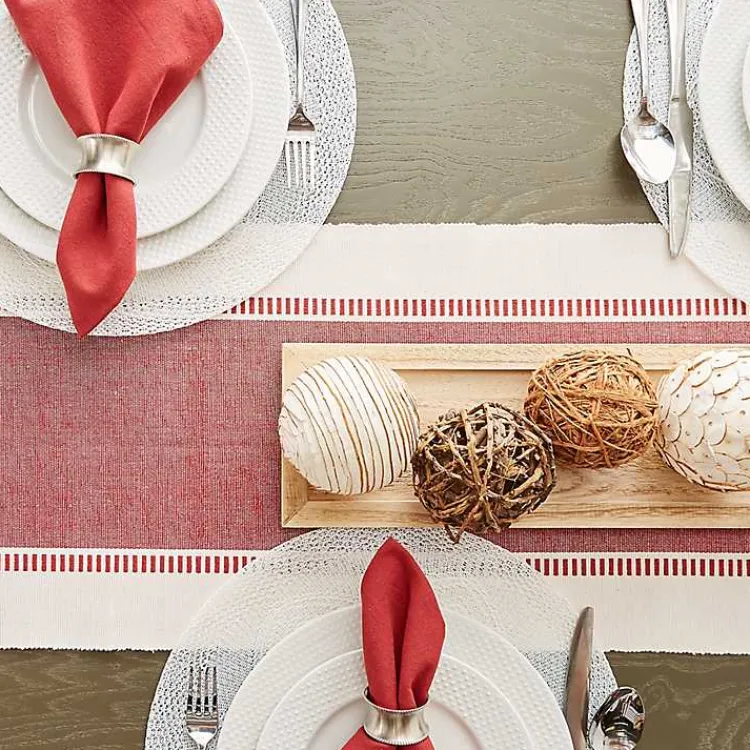 Table Linens-Kirklands Home Woven Round Placemats, Set of 6 White