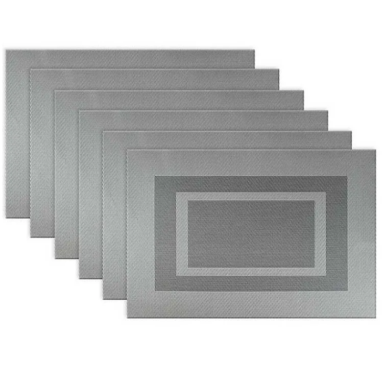 Table Linens-Kirklands Home Double Frame Placemats, Set of 6 Gray