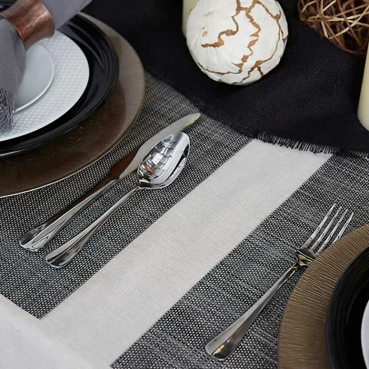 Table Linens-Kirklands Home Tweed Placemats, Set of 6 Gray