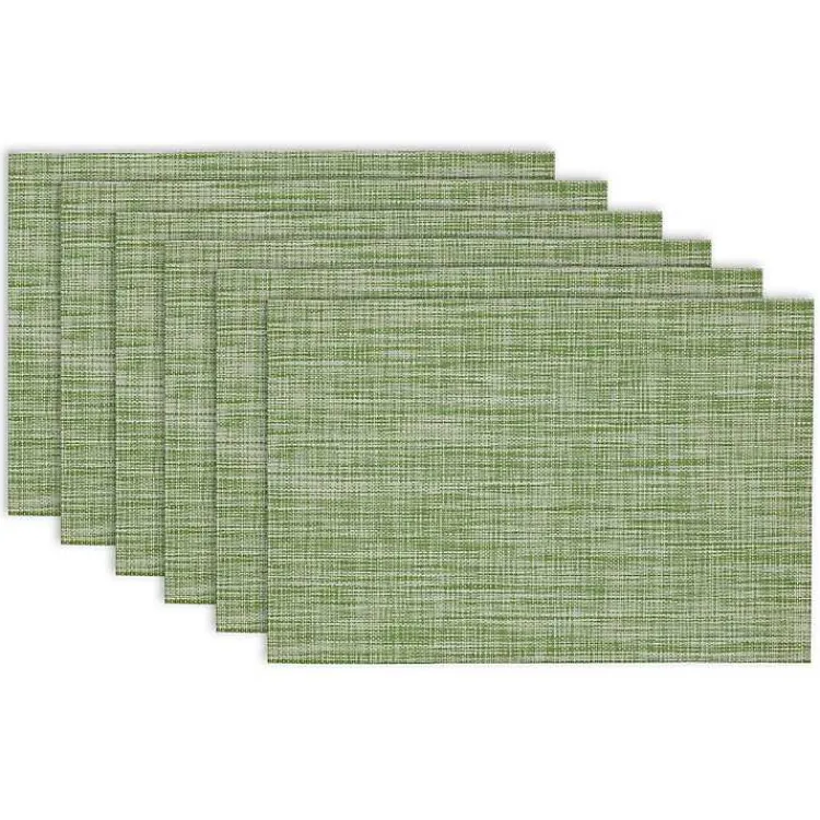 Table Linens-Kirklands Home Fig Tweed Placemats, Set of 6 Green
