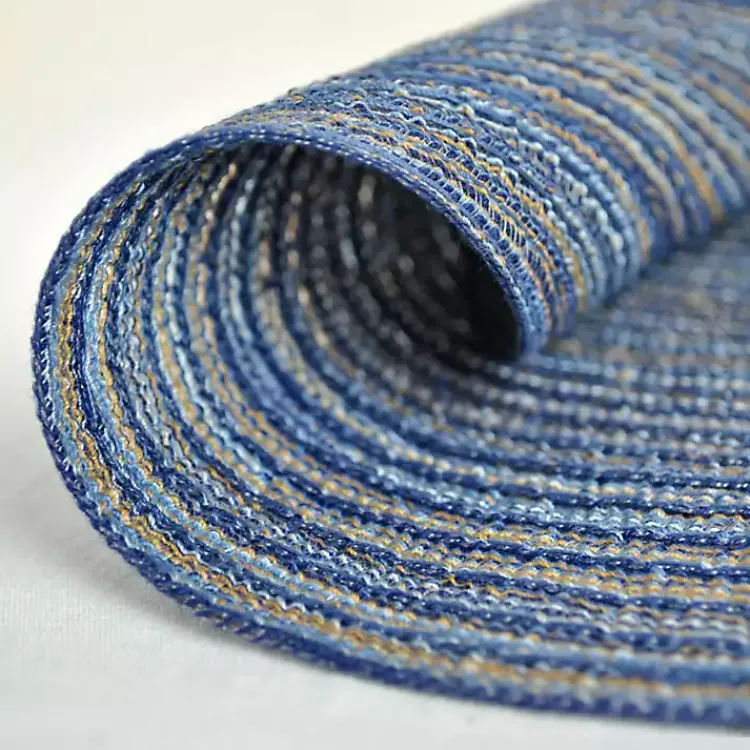 Table Linens-Kirklands Home Variegated Round Placemats, Set of 6 Blue