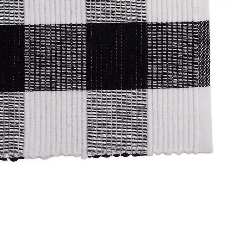 Table Linens-Kirklands Home and White Buffalo Check Placemats, Set of 6 Black