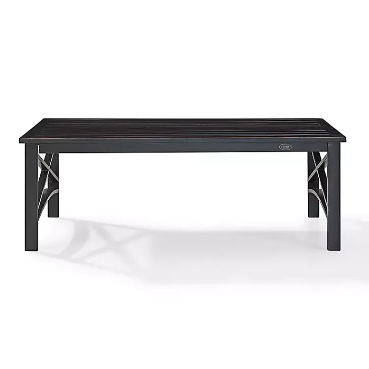 Outdoor Tables-Kirklands Home Oiled Bronze Metal Dayton Outdoor Coffee Table Brown