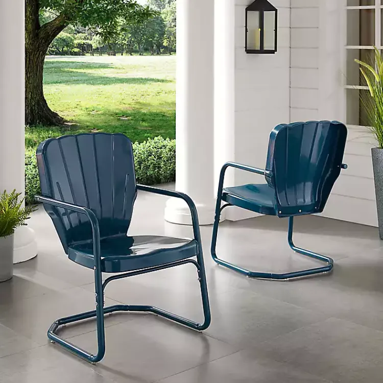 Outdoor Seating-Kirklands Home Metal Ridgeland 2-pc. Chair Set Blue