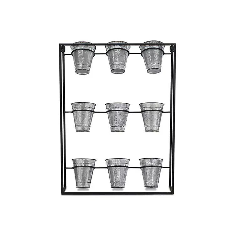 Planters-Kirklands Home Galvanized Wall Holder Planter Silver