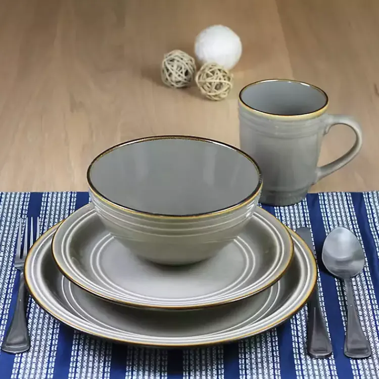 Dinnerware-Kirklands Home Charisma 16-pc. Dinnerware Set Gray