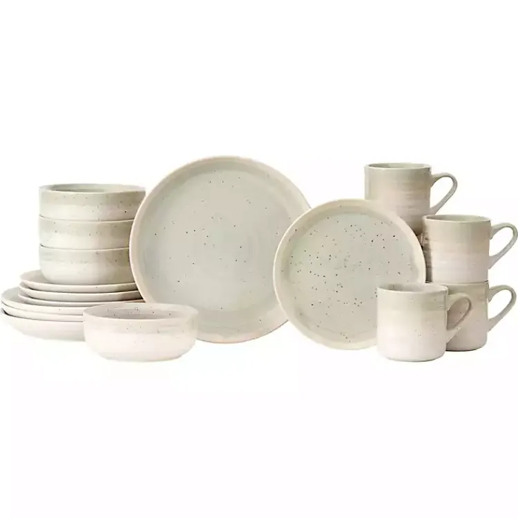 Dinnerware-Kirklands Home Seafoam Abode Speckled 16-pc. Dinnerware Set Green