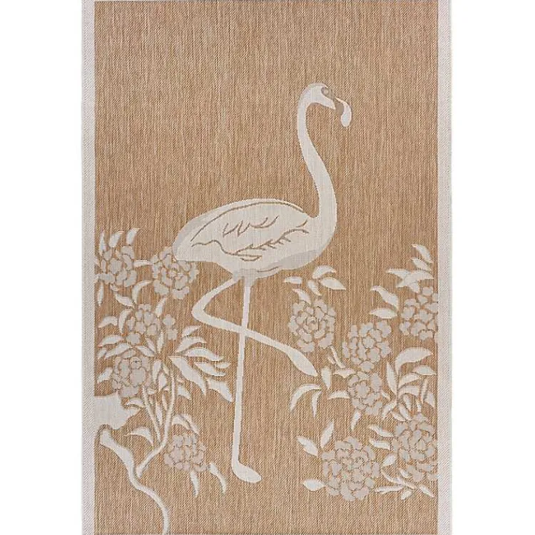 Outdoor Rugs-Kirklands Home Natural Flamingo Indoor/Outdoor Area Rug, 5x7