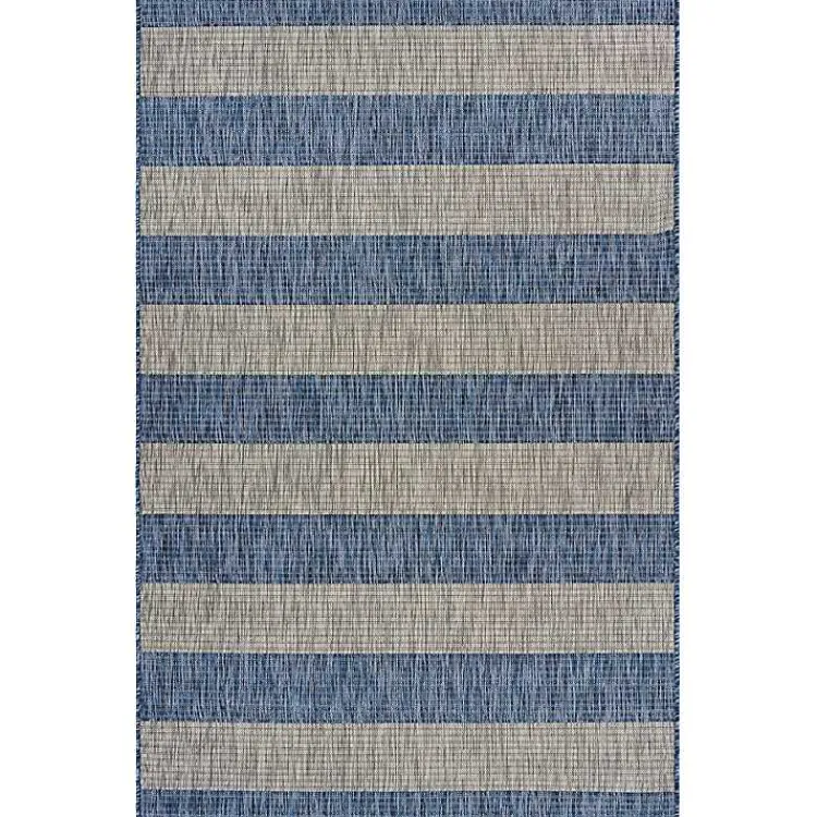Outdoor Rugs-Kirklands Home Coastal Stripes Indoor/Outdoor Area Rug, 5x7