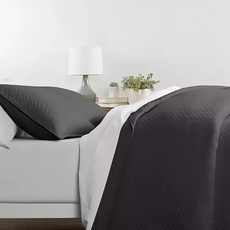 Bedspreads & Coverlets-Kirklands Home Herring 3-pc. Queen Quilted Coverlet Set Gray