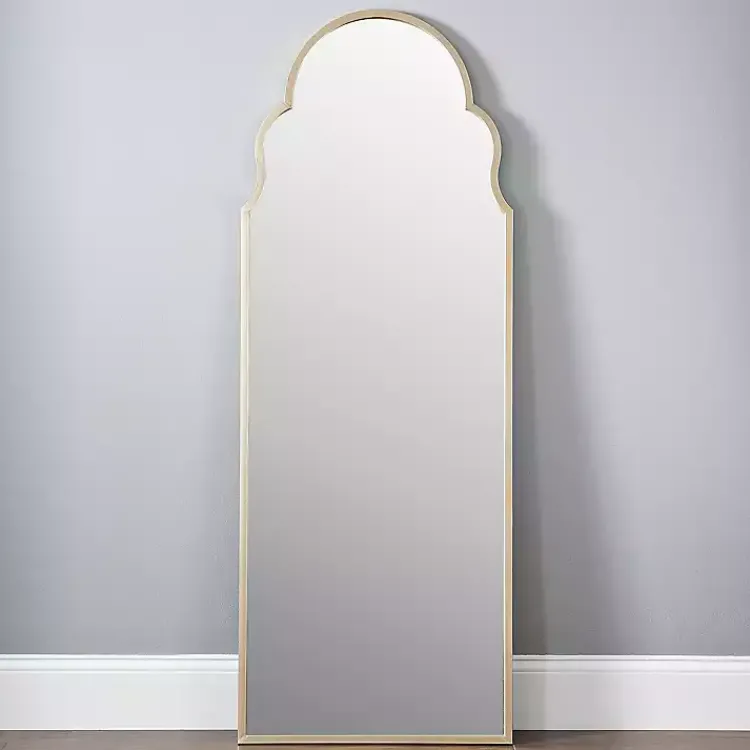 Full Length & Floor Mirrors-Kirklands Home Champagne Maria Arch Full Length Mirror Gold