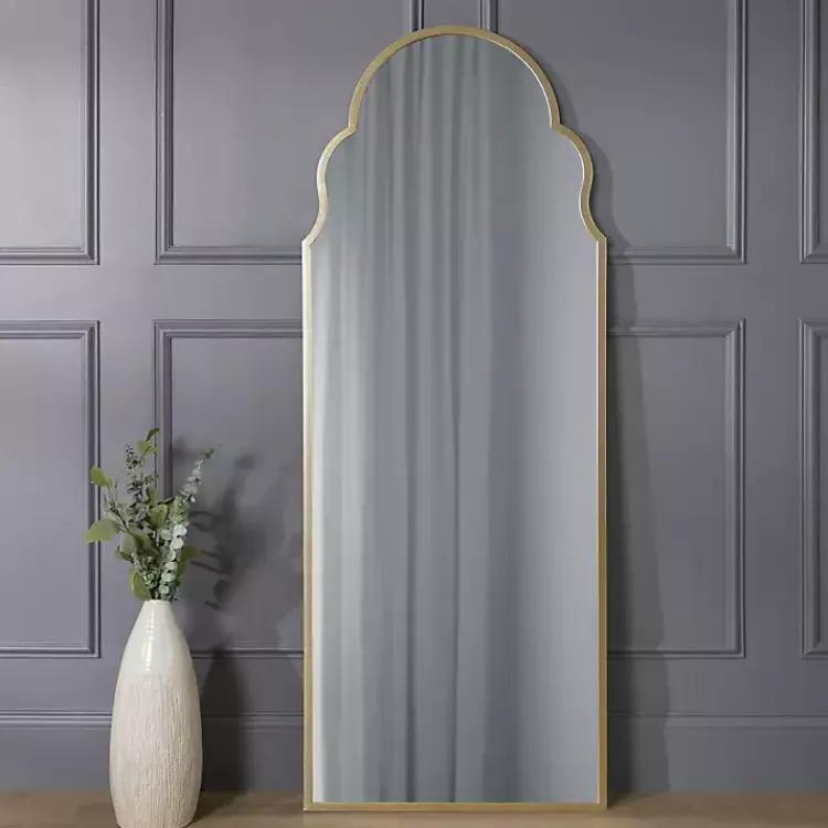 Full Length & Floor Mirrors-Kirklands Home Champagne Maria Arch Full Length Mirror Gold