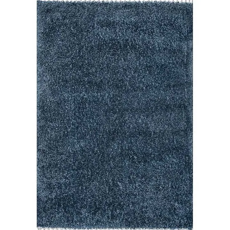 Area Rugs-Kirklands Home Neva Plush Shag Area Rug, 5x7 Blue