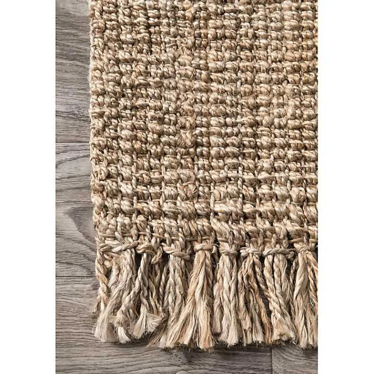Area Rugs-Kirklands Home Hand Woven Chunky Loop Jute Caspar Runner Tan