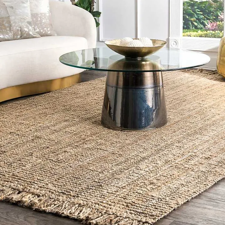 Area Rugs-Kirklands Home Hand Woven Chunky Loop Jute Caspar Area Rug, 4x6 Tan