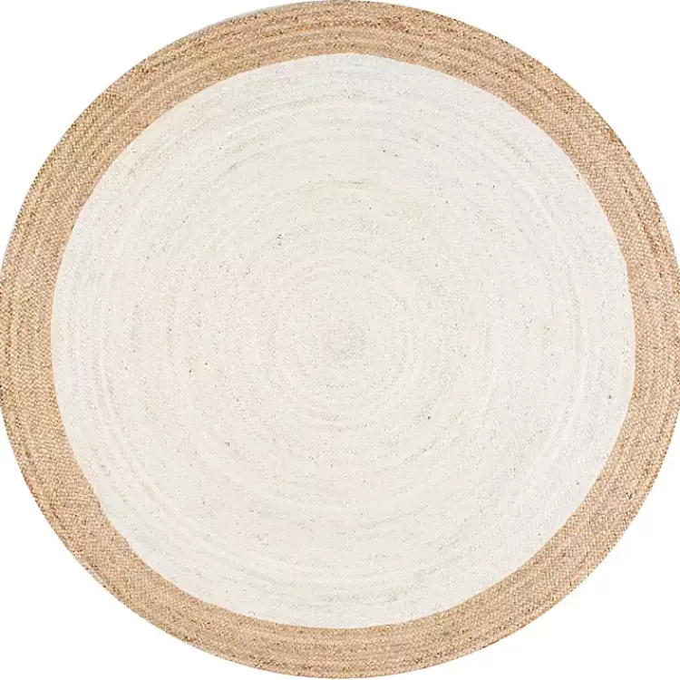 Area Rugs-Kirklands Home Hand Woven Jute Eugene Round Area Rug, 6 ft.