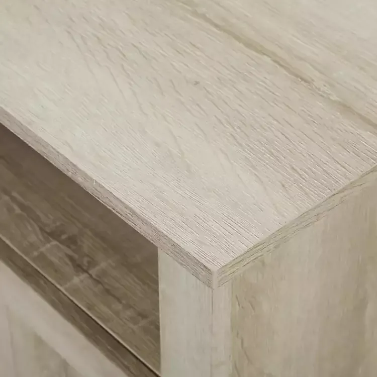 Tv Stands & Media Consoles-Kirklands Home White Oak Grooved Door Corner TV Stand Ivory