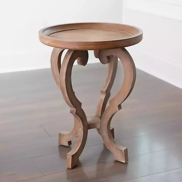Accent & End Tables-Kirklands Home Natural Wooden Parker Accent Table Brown
