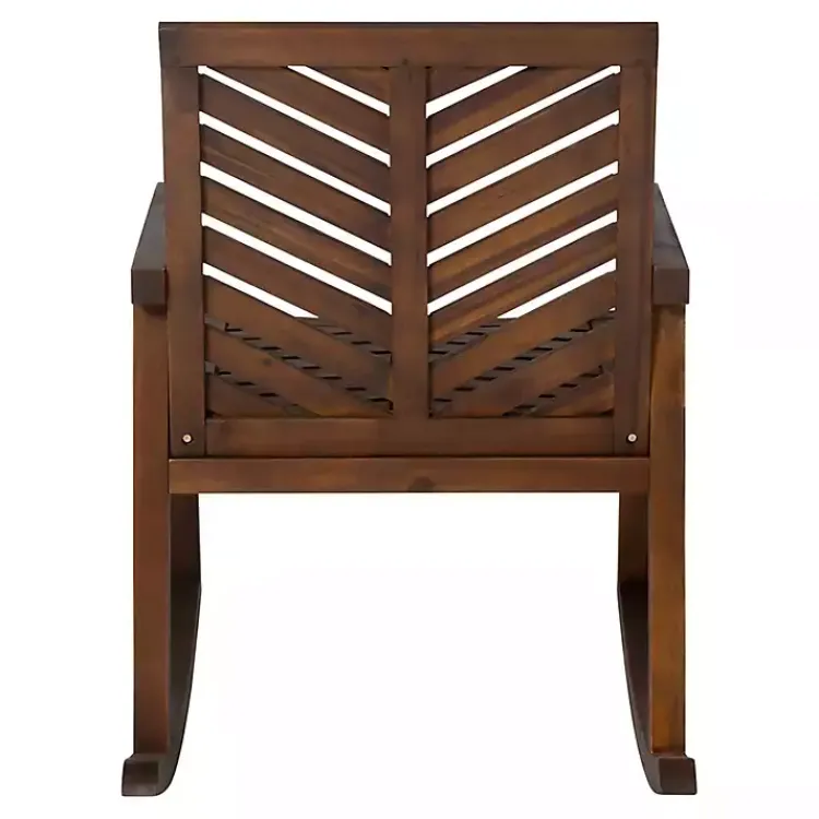 Outdoor Seating-Kirklands Home Dark Chevron Outdoor Rocking Chair Brown