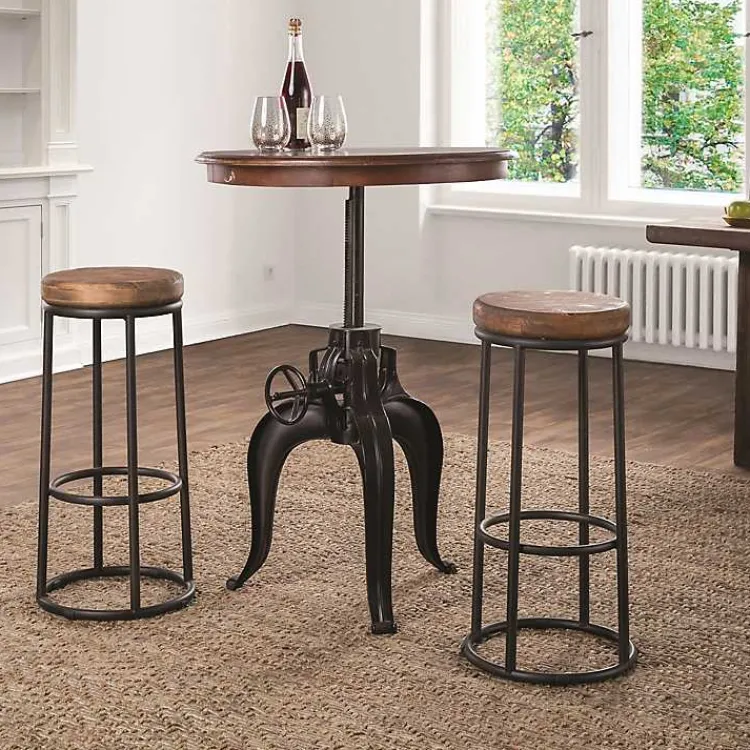 Bar Stools & Counter Height Stools-Kirklands Home Wood and Metal Kendall Barstool Brown