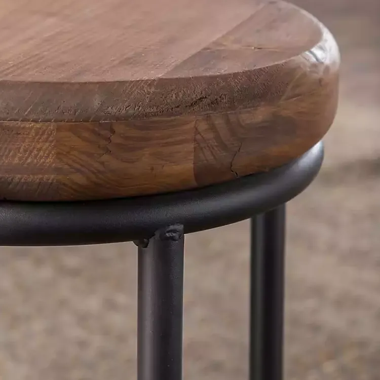 Bar Stools & Counter Height Stools-Kirklands Home Wood and Metal Kendall Barstool Brown