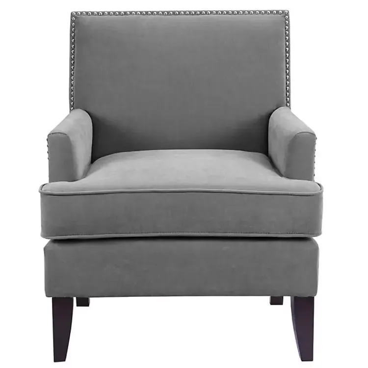 Accent Chairs-Kirklands Home Charlie Track Arm Club Accent Chair Gray