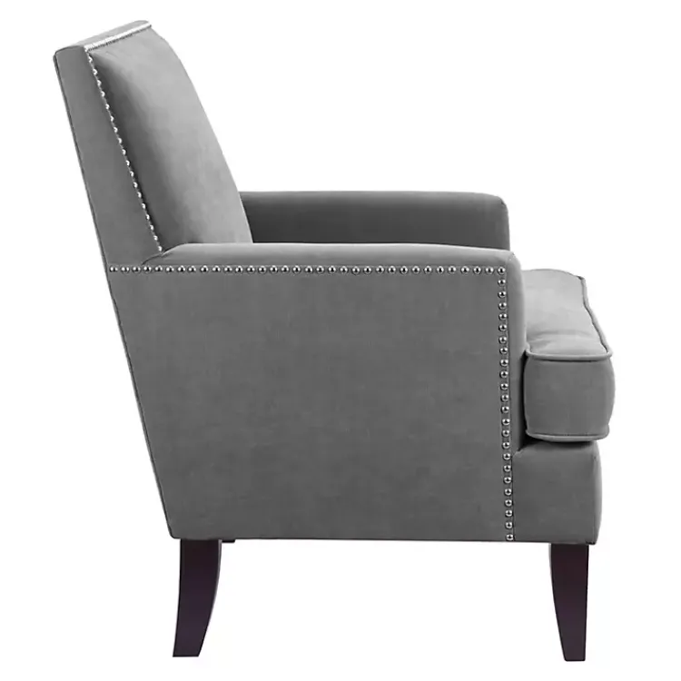 Accent Chairs-Kirklands Home Charlie Track Arm Club Accent Chair Gray