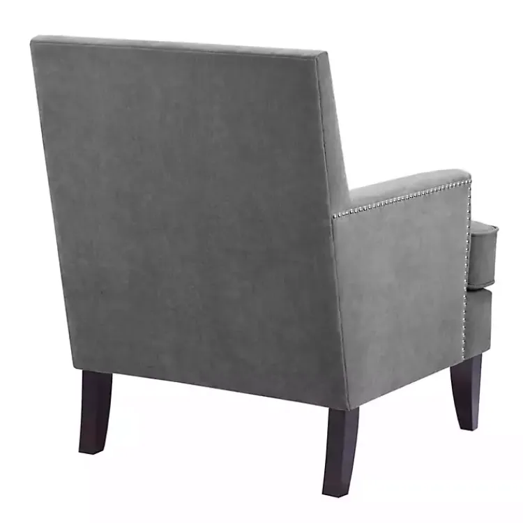 Accent Chairs-Kirklands Home Charlie Track Arm Club Accent Chair Gray