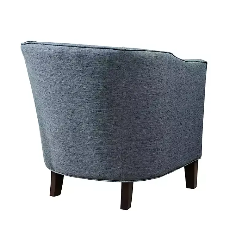 Accent Chairs-Kirklands Home Emery Barrel Accent Chair Blue