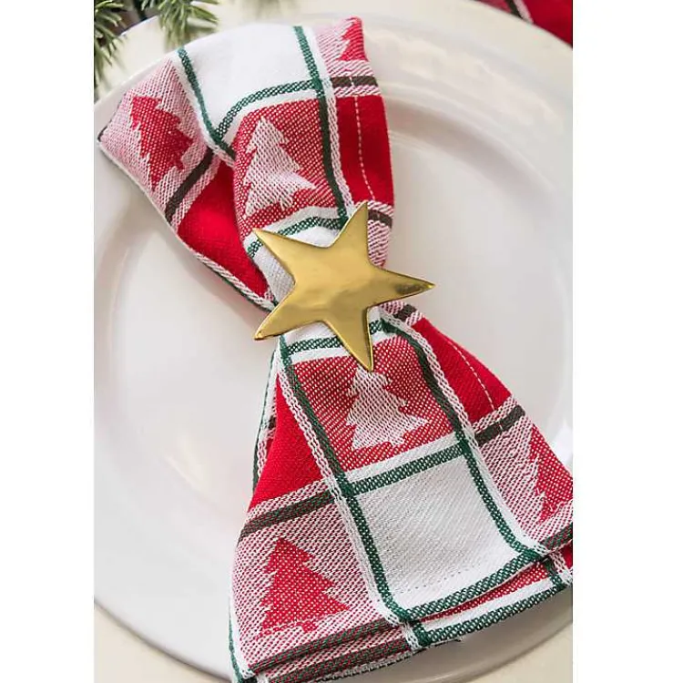 Kitchen Accessories-Kirklands Home Gold Star Napkin Rings, Set of 6