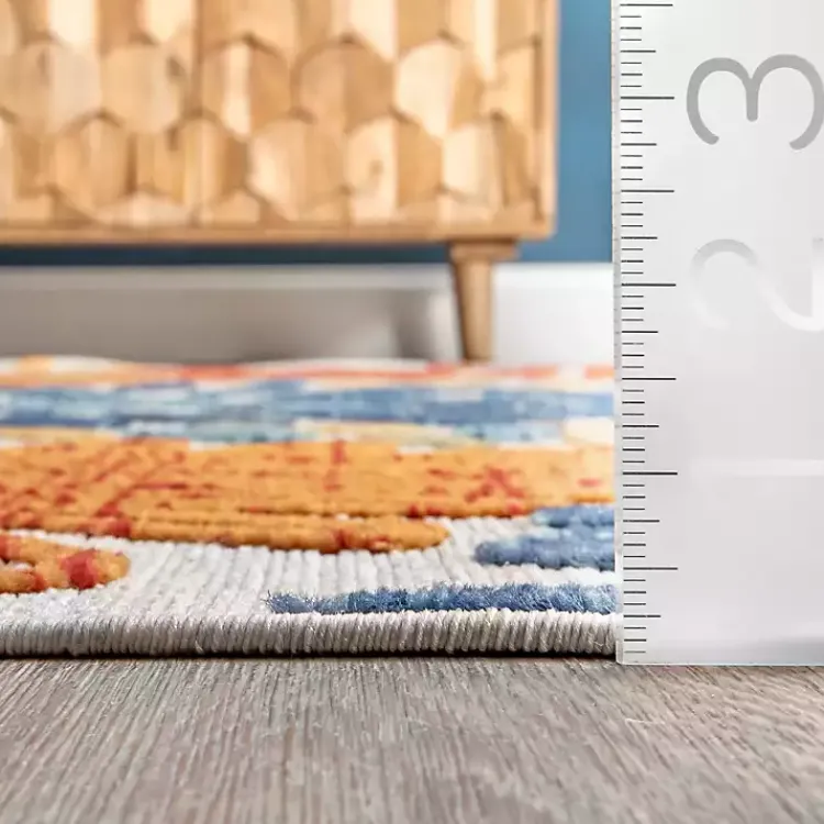 Outdoor Rugs-Kirklands Home Multicolor Burst Indoor/Outdoor Area Rug, 5x8