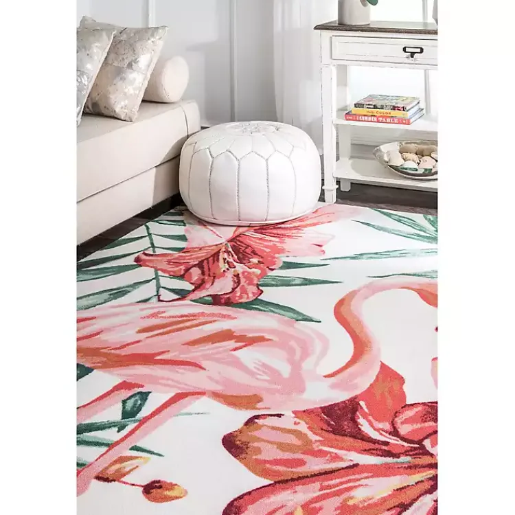 Outdoor Rugs-Kirklands Home Flamingo Leaf Indoor/Outdoor Area Rug, 8x10